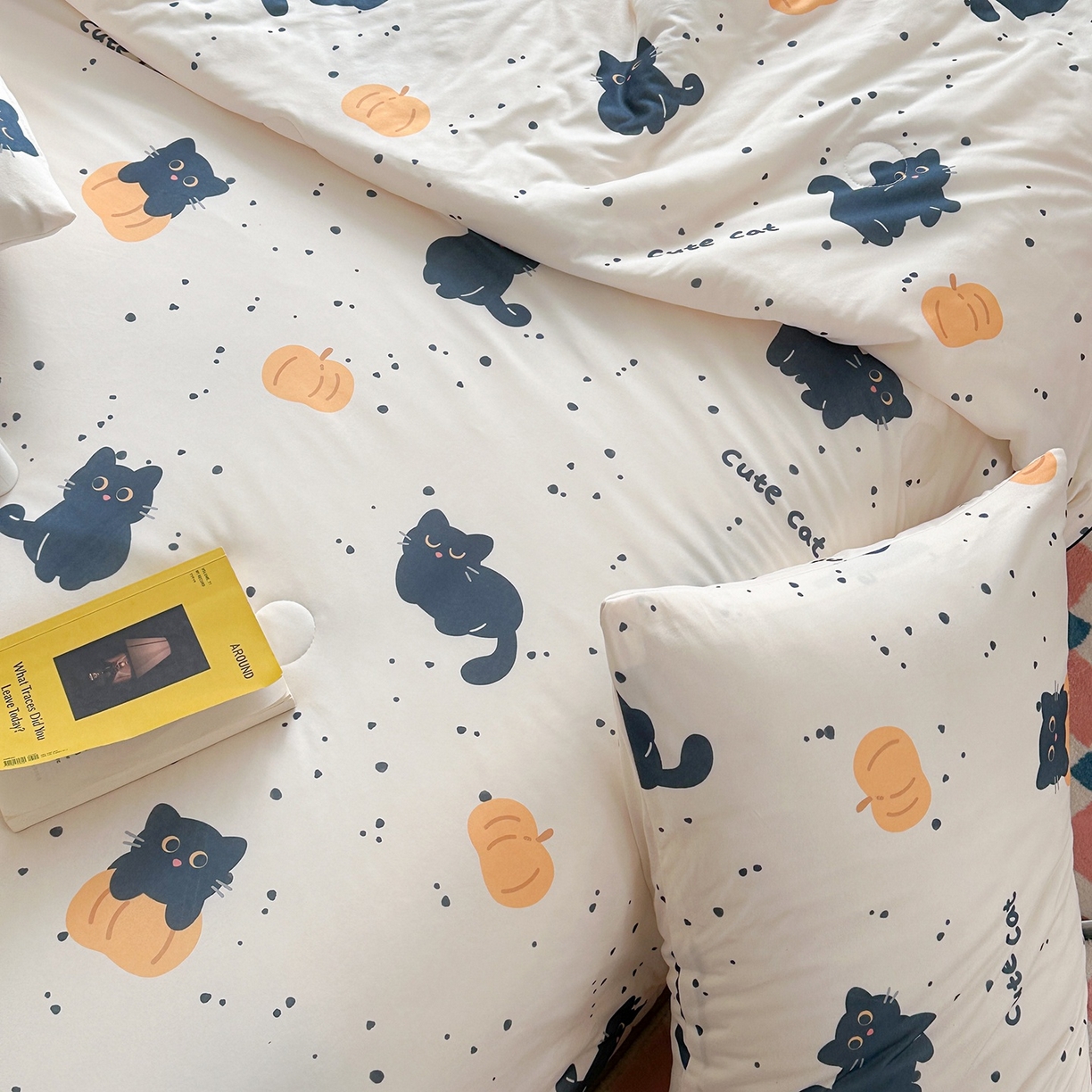 91家纺网 家纺一手货源 找家纺 咏绒家纺工厂店 厂家直销网销爆款花型永不断货2025春夏新款A类牛奶针织棉大豆夏被（长期款） 南瓜猫