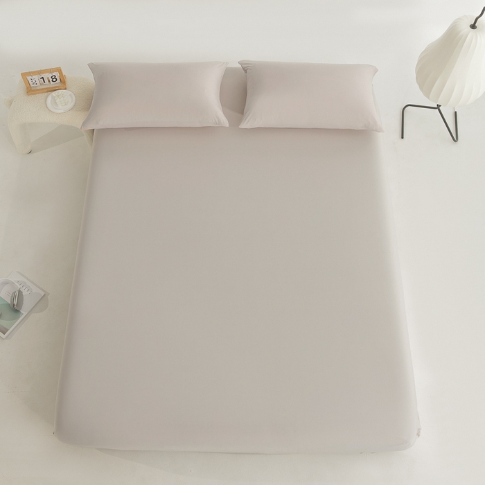 91家纺网 家纺一手货源 找家纺 恩和家纺 2025新款简约纯色A类弹力凉感床笠 卡其