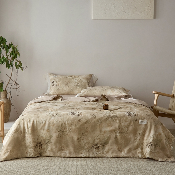 大彩家居 2026新款棉麻夏被 荒野玫瑰