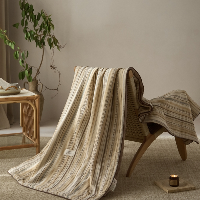 91家纺网 家纺一手货源 找家纺 大彩家居 2026新款棉麻夏被 摩洛哥诗篇