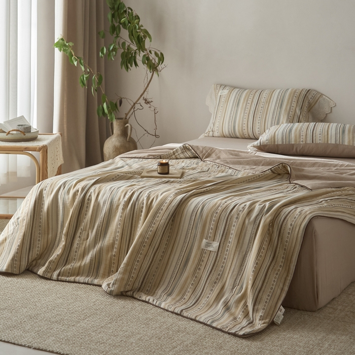 91家纺网 家纺一手货源 找家纺 大彩家居 2026新款棉麻夏被 摩洛哥诗篇