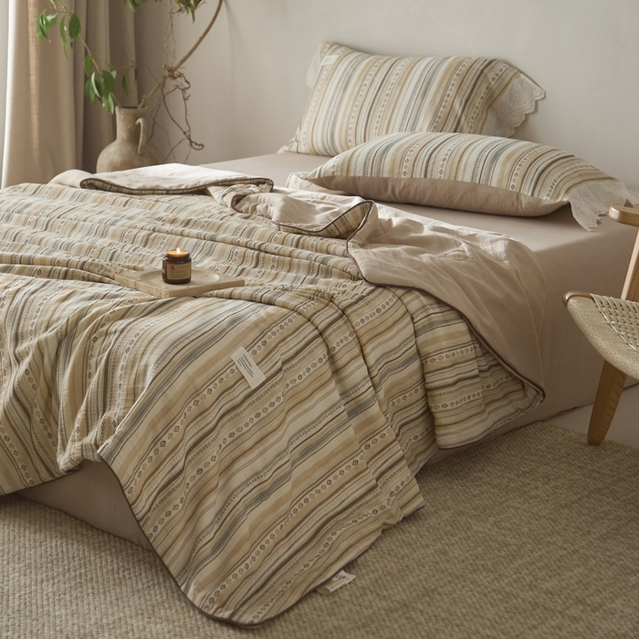 91家纺网 家纺一手货源 找家纺 大彩家居 2026新款棉麻夏被 摩洛哥诗篇