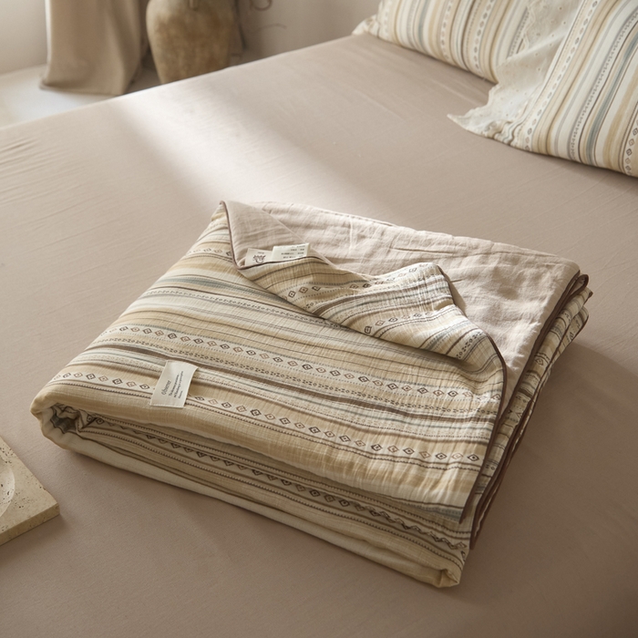 91家纺网 家纺一手货源 找家纺 大彩家居 2026新款棉麻夏被 摩洛哥诗篇