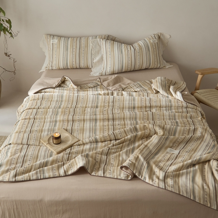 91家纺网 家纺一手货源 找家纺 大彩家居 2026新款棉麻夏被 摩洛哥诗篇