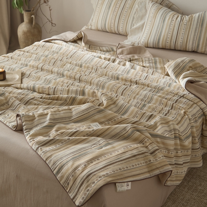 91家纺网 家纺一手货源 找家纺 大彩家居 2026新款棉麻夏被 摩洛哥诗篇