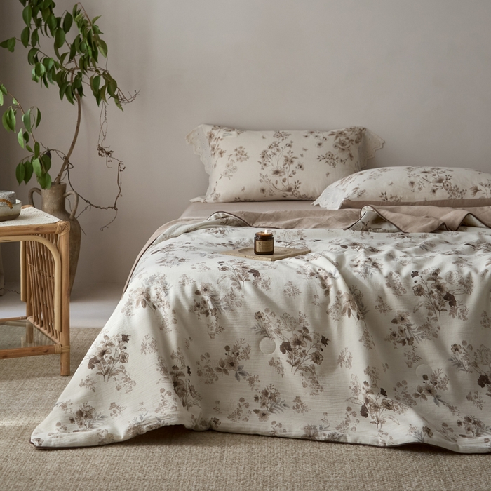 91家纺网 家纺一手货源 找家纺 大彩家居 2026新款棉麻夏被 浅秋印象