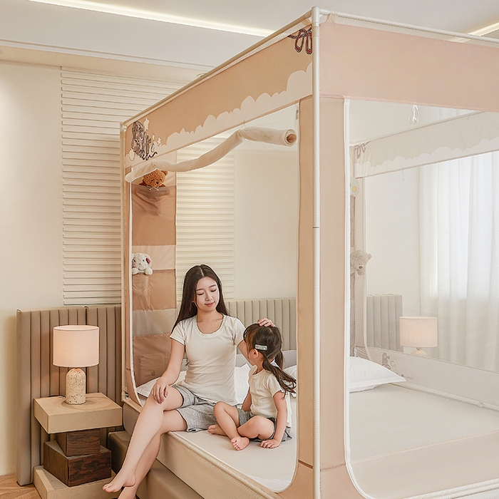 91家纺网 家纺一手货源 找家纺 （总）青竹苑 2026新款贴布口袋款床笠底坐床蚊帐