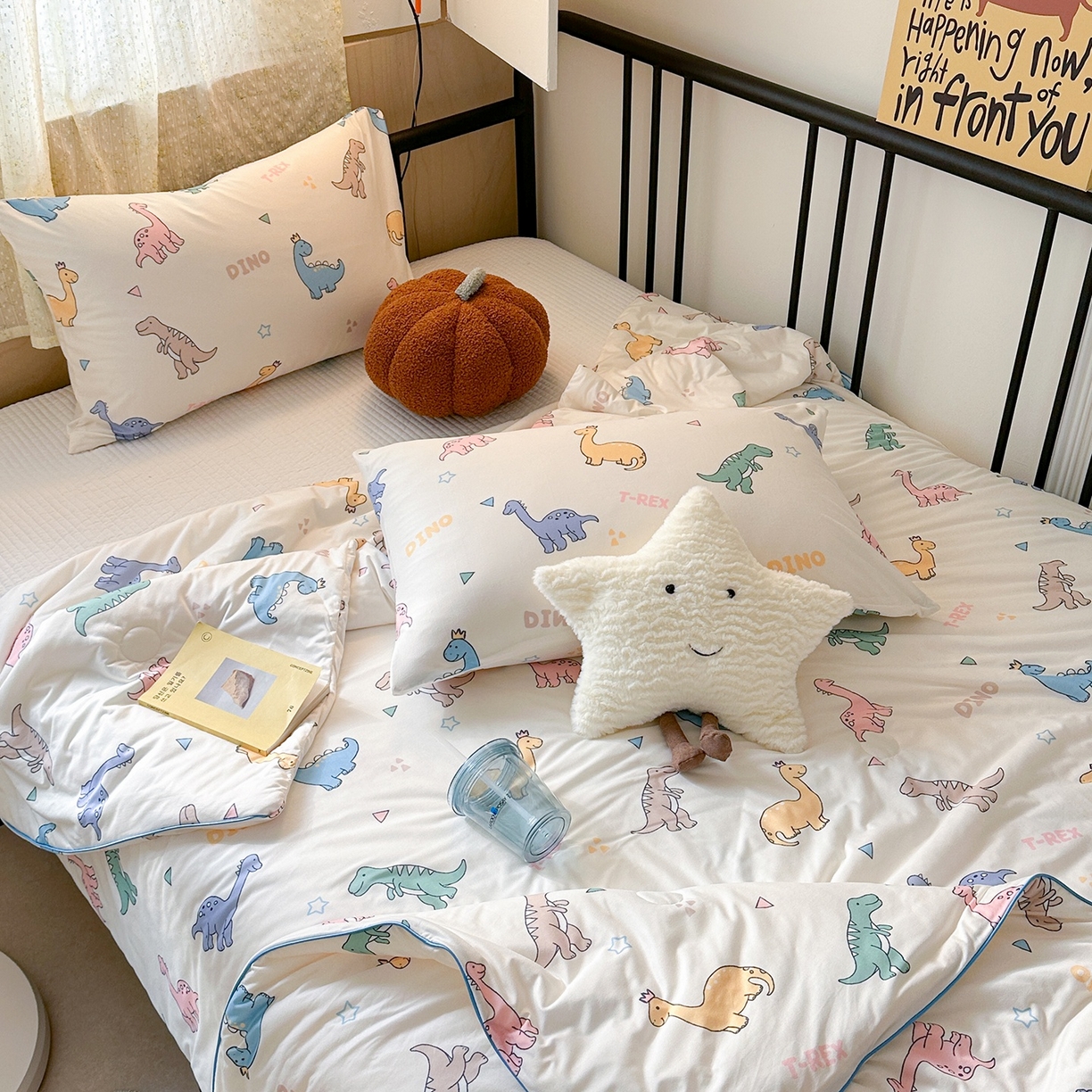 91家纺网 家纺一手货源 找家纺 咏绒家纺工厂店 厂家直销网销爆款花型永不断货2025春夏新款A类牛奶针织棉大豆夏被（长期款） 七彩恐龙