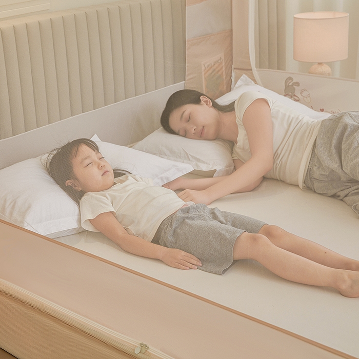 91家纺网 家纺一手货源 找家纺 青竹苑 2026新款贴布口袋款床笠底坐床蚊帐 杯子里的熊