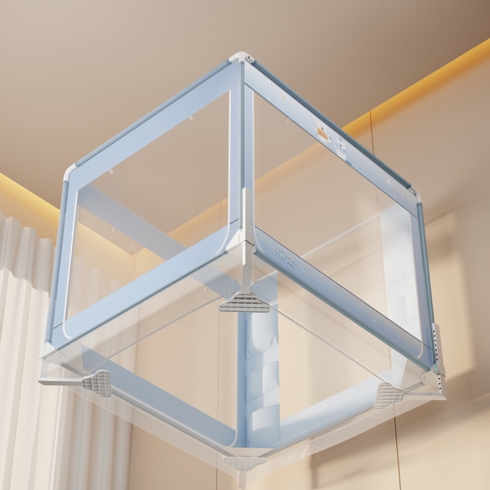 91家纺网 家纺一手货源 找家纺 青竹苑 2026新款贴布口袋款床笠底坐床蚊帐 北极熊熊