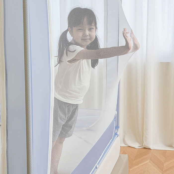 91家纺网 家纺一手货源 找家纺 青竹苑 2026新款贴布口袋款床笠底坐床蚊帐 北极熊熊