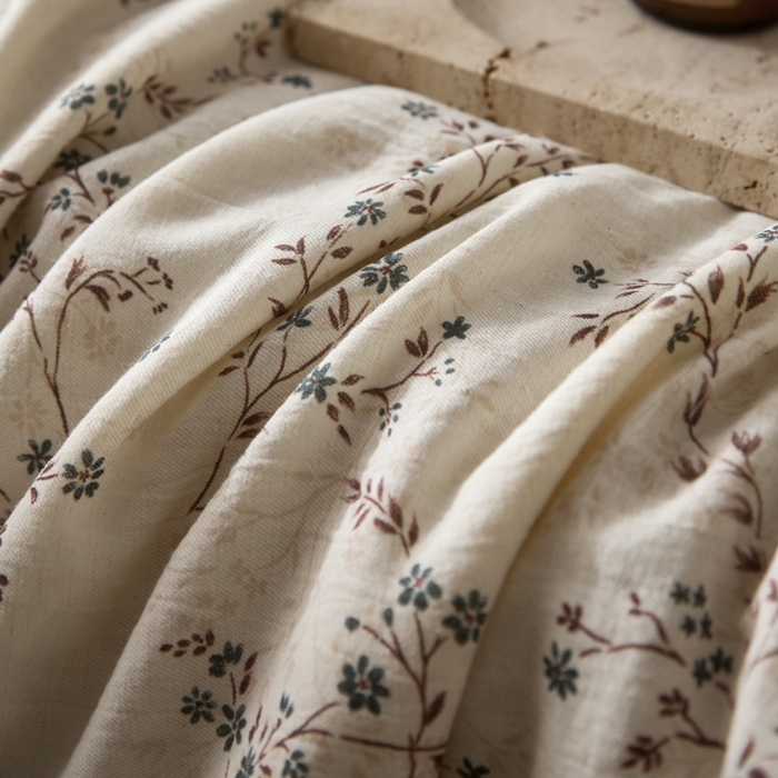 91家纺网 家纺一手货源 找家纺 大彩家居 2026新款棉麻夏被 微风草语