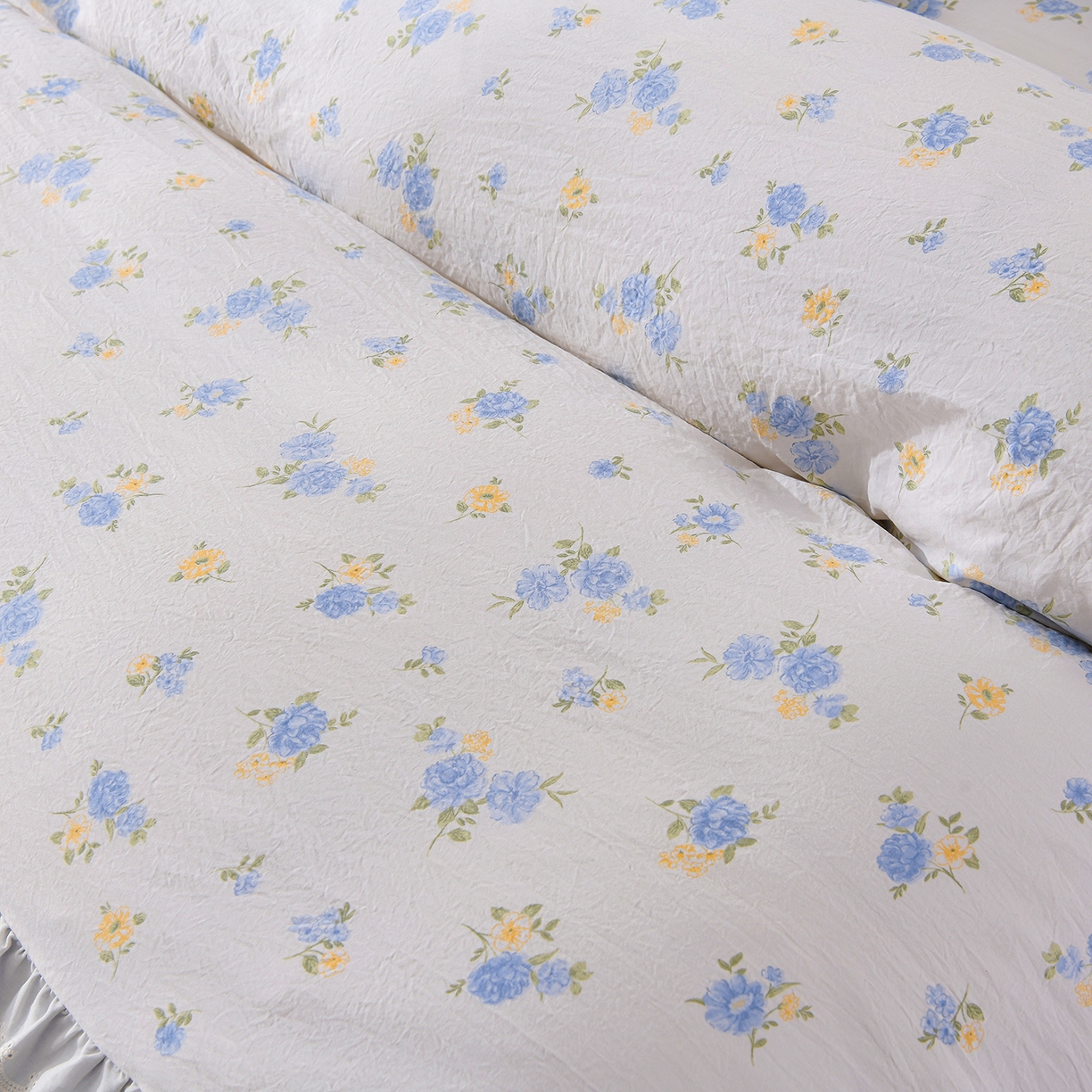 91家纺网 家纺一手货源 找家纺 金梦家居 2026新款水洗棉床盖夏被款四件套 花开盛夏