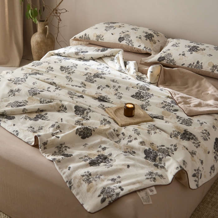 91家纺网 家纺一手货源 找家纺 大彩家居 2026新款棉麻夏被 午后庄园