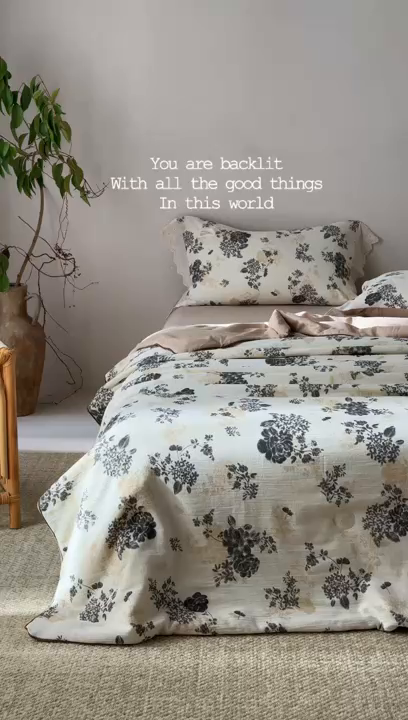 91家纺网 家纺一手货源 找家纺 大彩家居 2026新款棉麻夏被 午后庄园