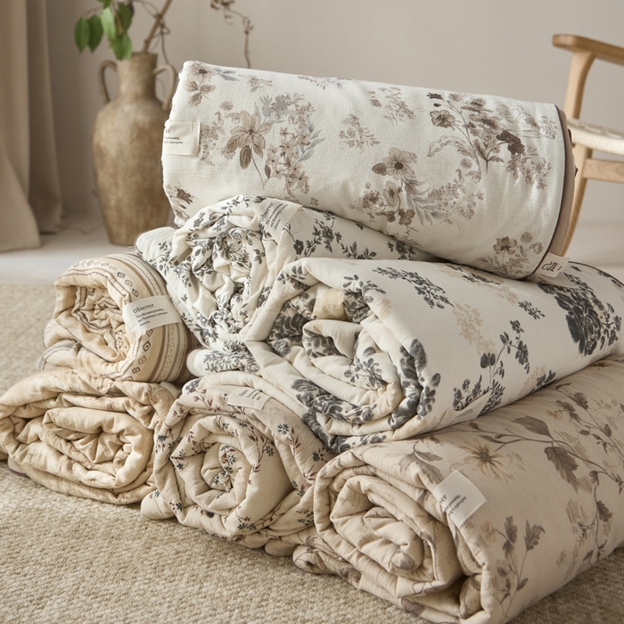 91家纺网 家纺一手货源 找家纺 大彩家居 2026新款棉麻夏被 组合