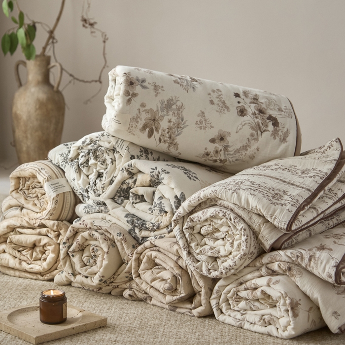 91家纺网 家纺一手货源 找家纺 大彩家居 2026新款棉麻夏被 组合