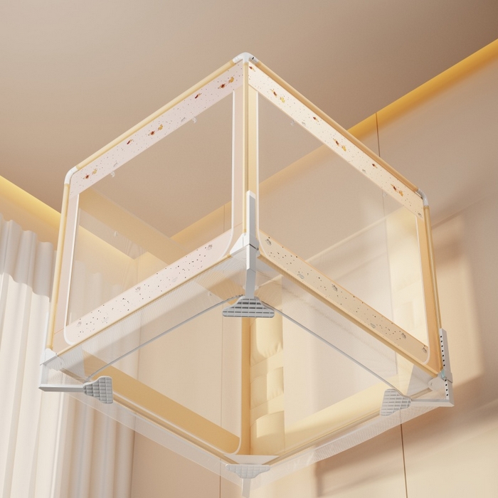 91家纺网 家纺一手货源 找家纺 青竹苑 2026新款贴布口袋款床笠底坐床蚊帐 波点狗狗