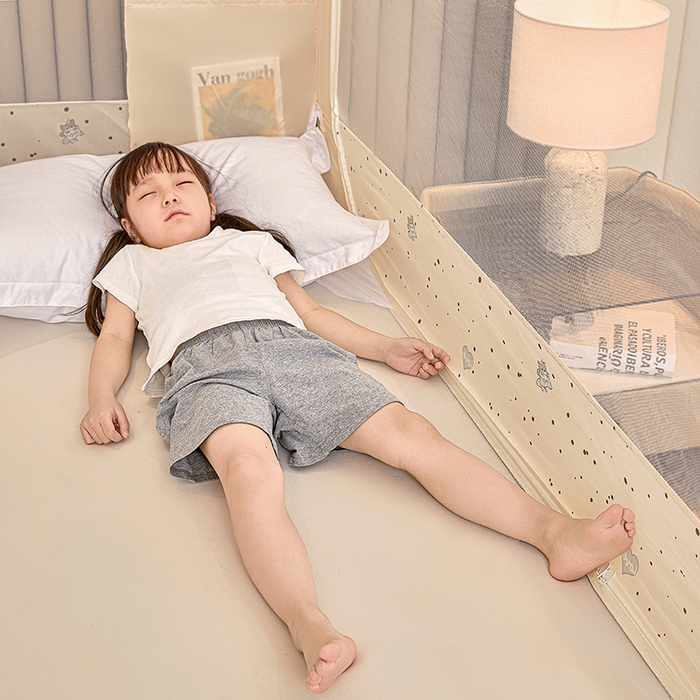 91家纺网 家纺一手货源 找家纺 青竹苑 2026新款贴布口袋款床笠底坐床蚊帐 波点狗狗