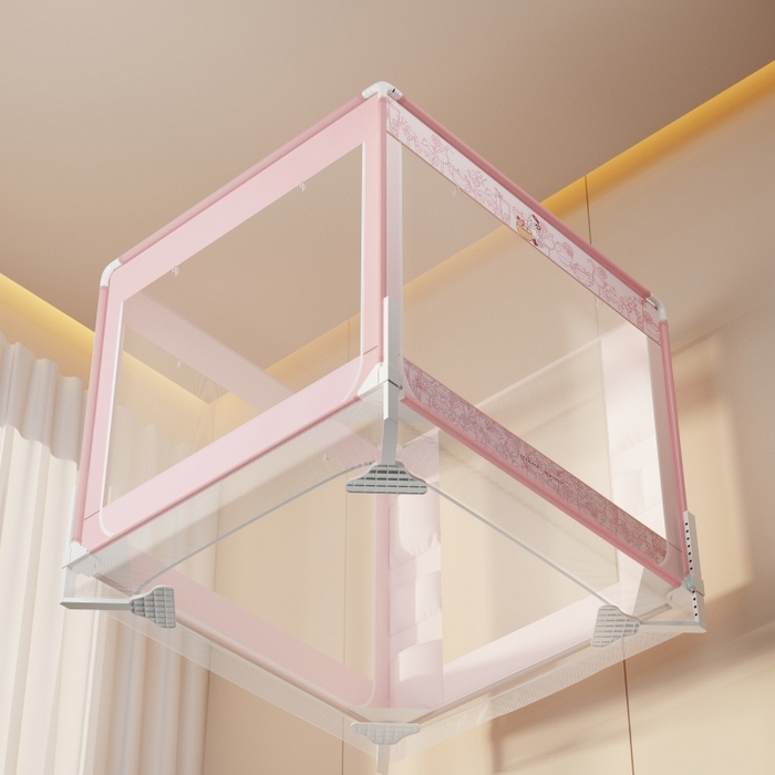 91家纺网 家纺一手货源 找家纺 青竹苑 2026新款贴布口袋款床笠底坐床蚊帐 动物聚餐