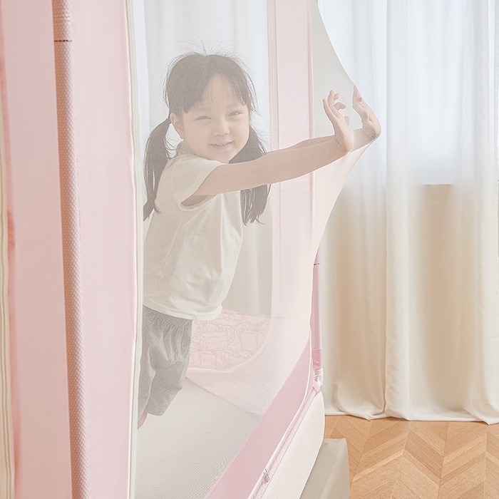 91家纺网 家纺一手货源 找家纺 青竹苑 2026新款贴布口袋款床笠底坐床蚊帐 动物聚餐