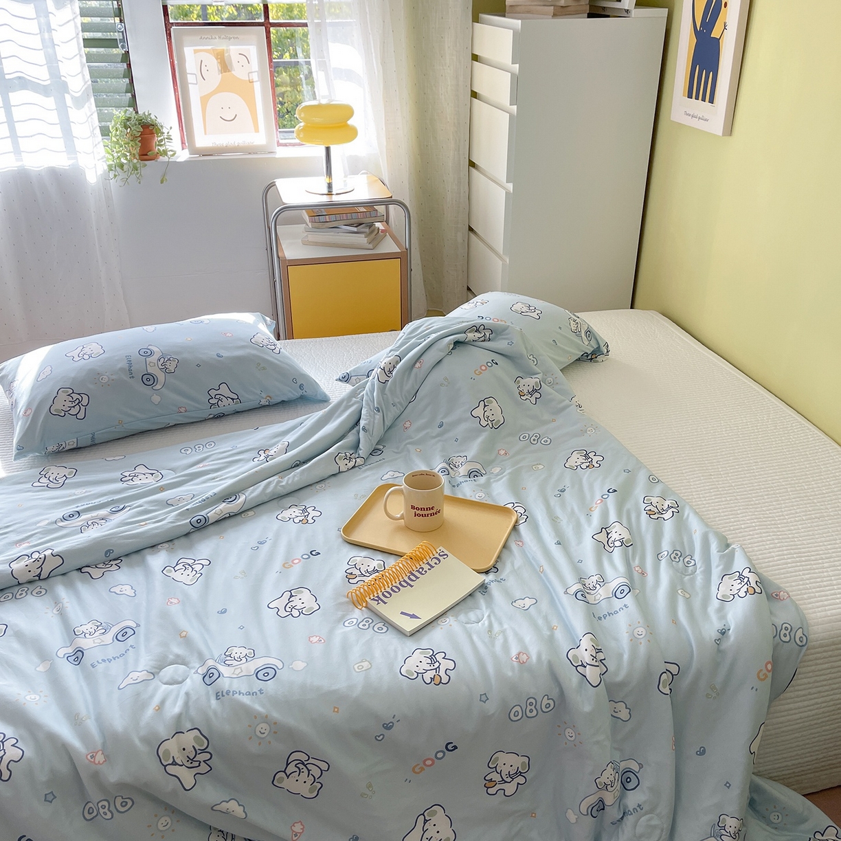 91家纺网 家纺一手货源 找家纺 咏绒家纺工厂店 厂家直销网销爆款花型永不断货2025春夏新款A类牛奶针织棉大豆夏被（长期款） 汽车小象