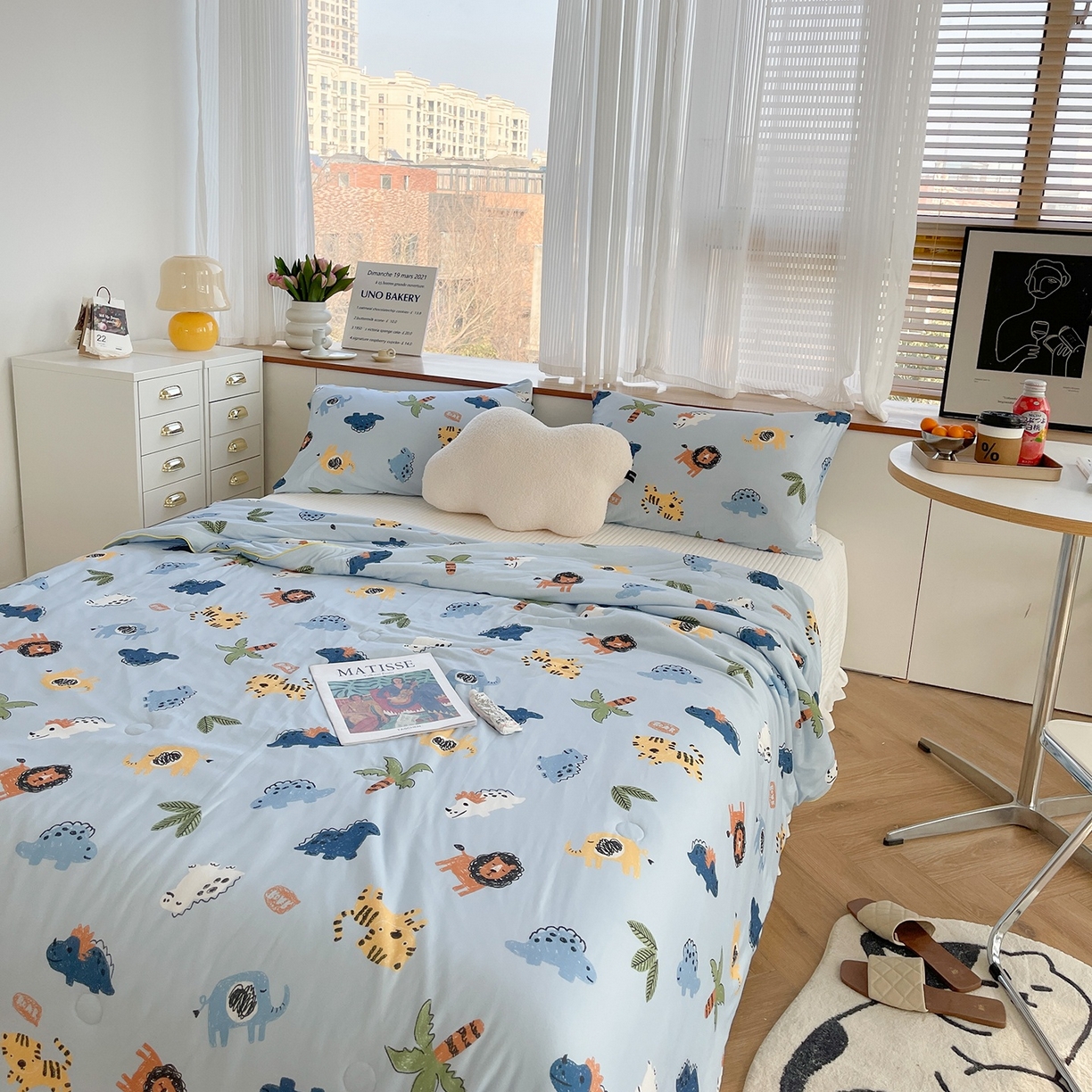 91家纺网 家纺一手货源 找家纺 咏绒家纺工厂店 厂家直销网销爆款花型永不断货2025春夏新款A类牛奶针织棉大豆夏被（长期款） 森林日记