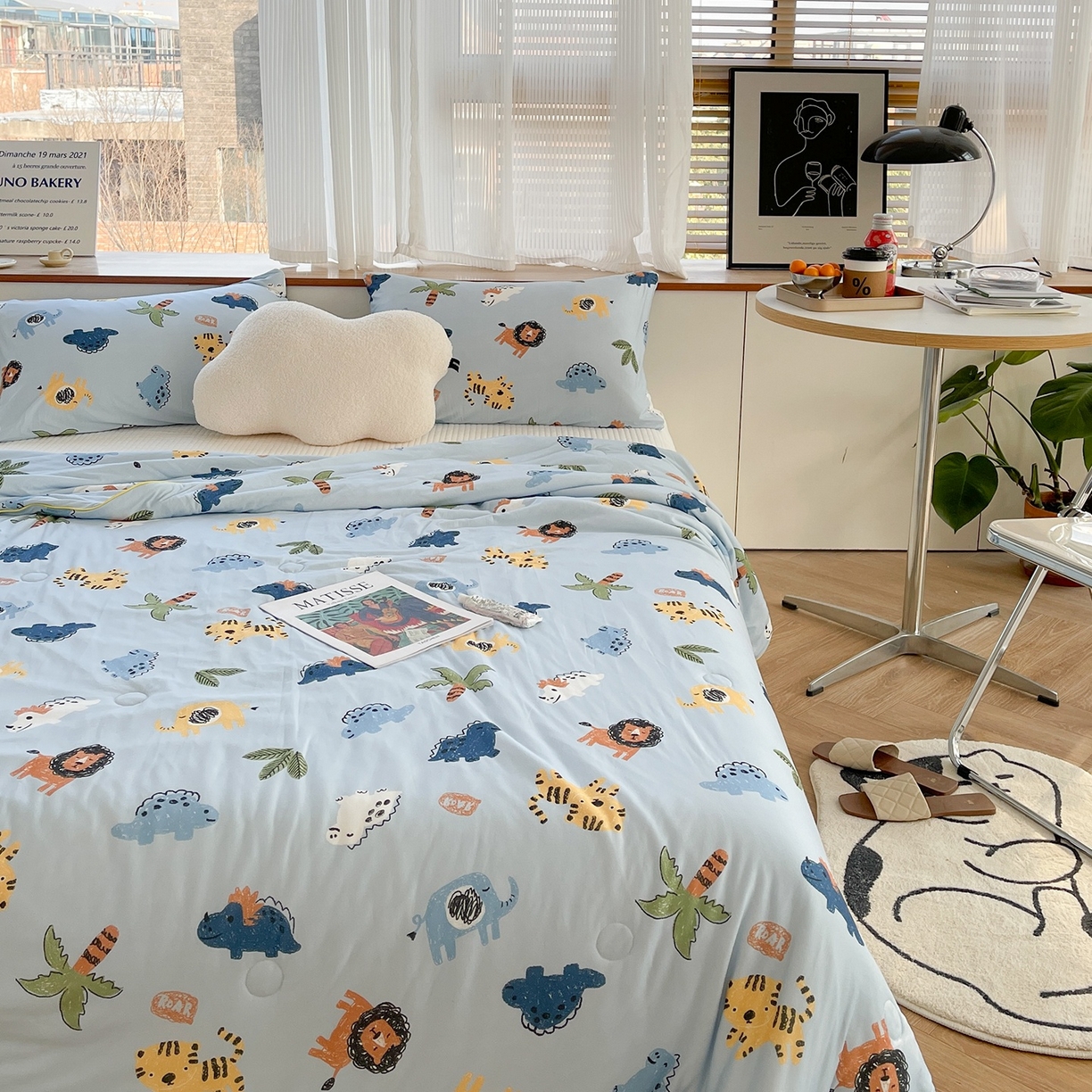 91家纺网 家纺一手货源 找家纺 咏绒家纺工厂店 厂家直销网销爆款花型永不断货2025春夏新款A类牛奶针织棉大豆夏被（长期款） 森林日记