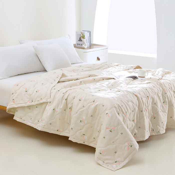 91家纺网 家纺一手货源 找家纺 诗雅纺织 2026新款亲肤绒夏被空调被夏凉被 蒲公英