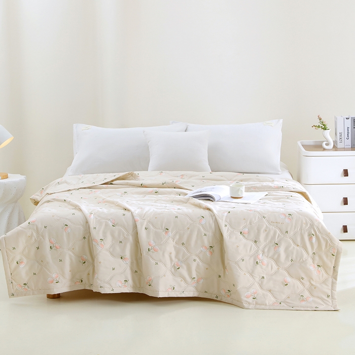 91家纺网 家纺一手货源 找家纺 诗雅纺织 2026新款亲肤绒夏被空调被夏凉被 蒲公英