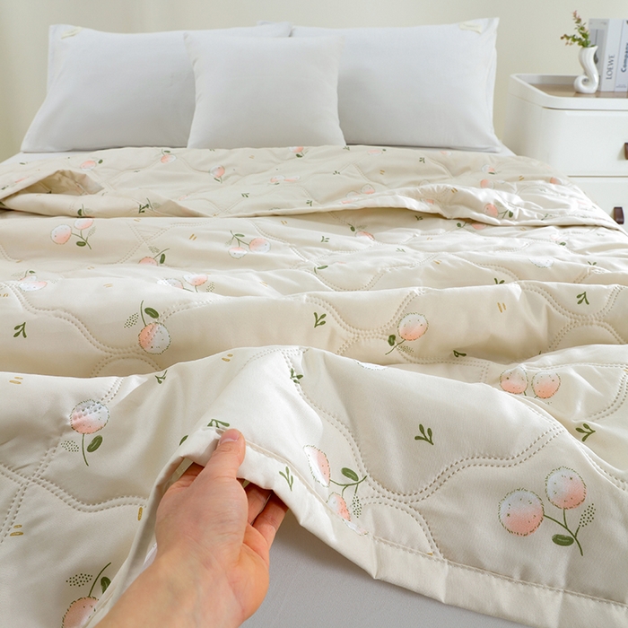 91家纺网 家纺一手货源 找家纺 诗雅纺织 2026新款亲肤绒夏被空调被夏凉被 蒲公英