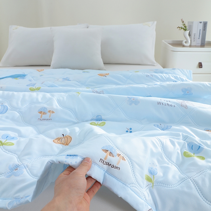 91家纺网 家纺一手货源 找家纺 诗雅纺织 2026新款亲肤绒夏被空调被夏凉被 田园生活