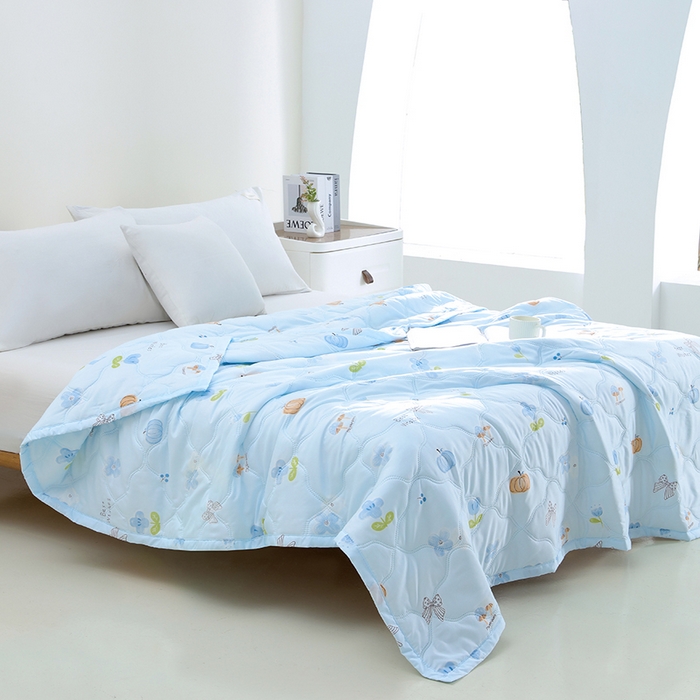 91家纺网 家纺一手货源 找家纺 诗雅纺织 2026新款亲肤绒夏被空调被夏凉被 田园生活