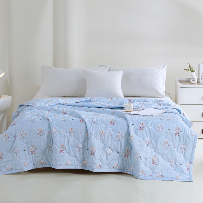 91家纺网 家纺一手货源 找家纺 诗雅纺织 2026新款亲肤绒夏被空调被夏凉被 礼花