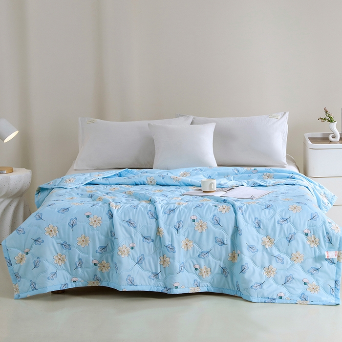 91家纺网 家纺一手货源 找家纺 诗雅纺织 2026新款亲肤绒夏被空调被夏凉被 华叶