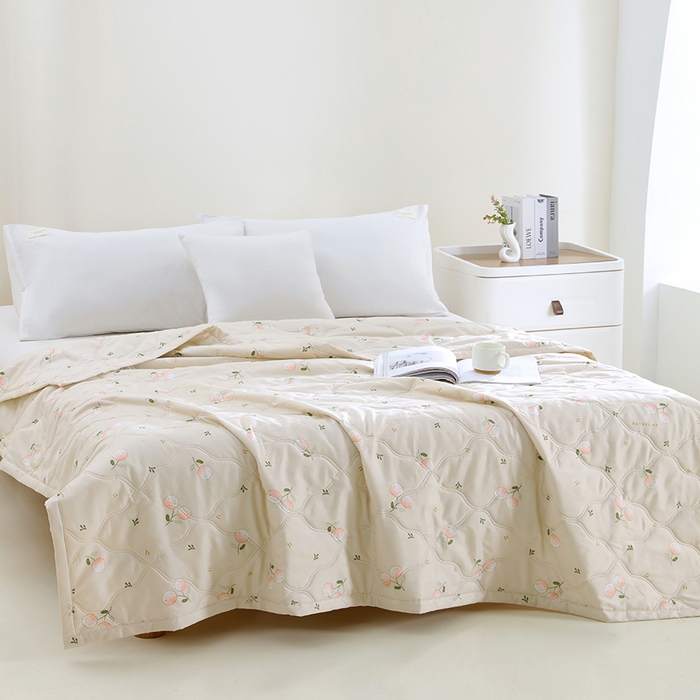 91家纺网 家纺一手货源 找家纺 诗雅纺织 2026新款亲肤绒夏被空调被夏凉被 蒲公英