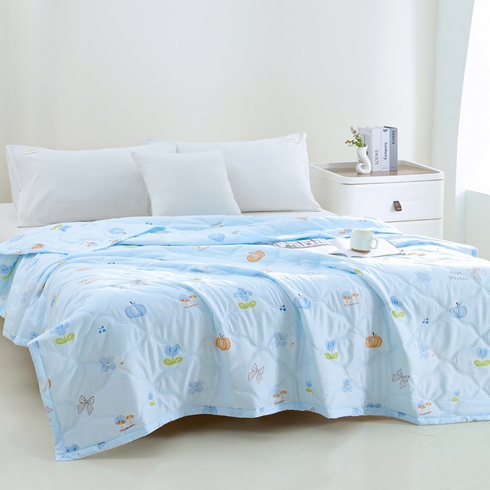 91家纺网 家纺一手货源 找家纺 诗雅纺织 2026新款亲肤绒夏被空调被夏凉被 田园生活