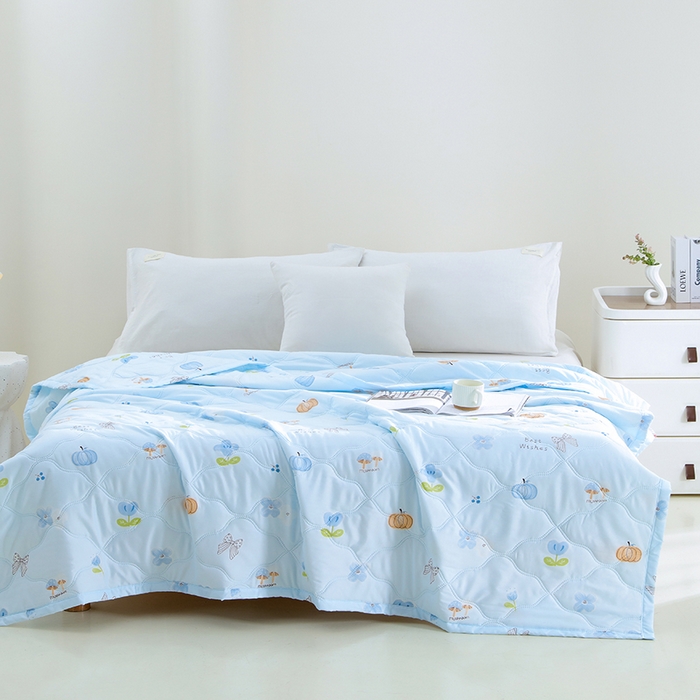 91家纺网 家纺一手货源 找家纺 诗雅纺织 2026新款亲肤绒夏被空调被夏凉被 田园生活