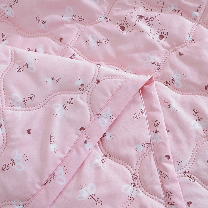 91家纺网 家纺一手货源 找家纺 诗雅纺织 2026新款亲肤绒夏被空调被夏凉被 粉色熊掌