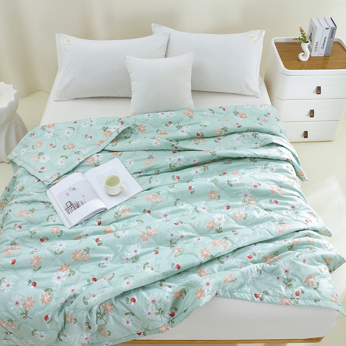 91家纺网 家纺一手货源 找家纺 诗雅纺织 2026新款亲肤绒夏被空调被夏凉被 红果