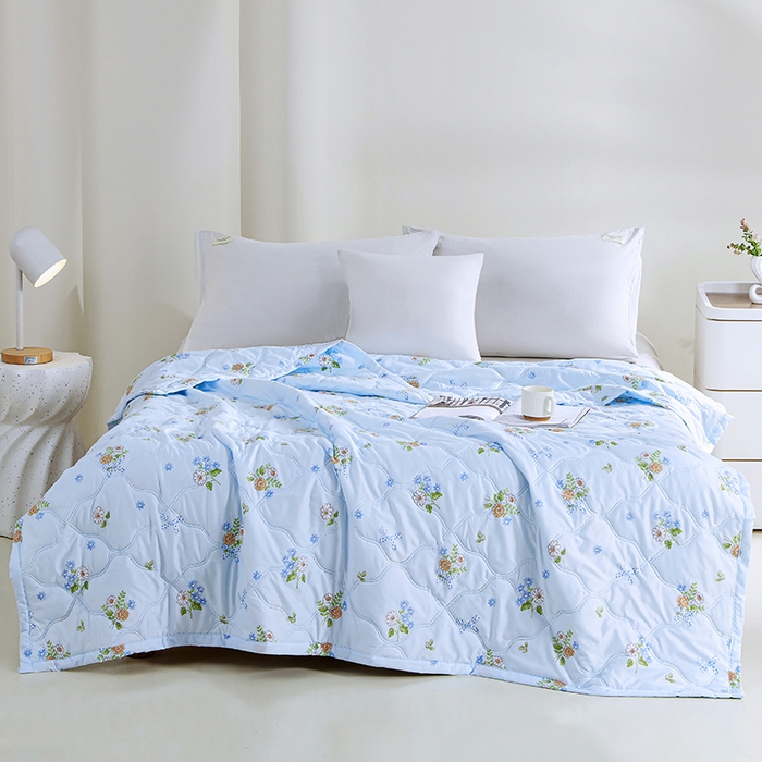 91家纺网 家纺一手货源 找家纺 诗雅纺织 2026新款亲肤绒夏被空调被夏凉被 夏栀