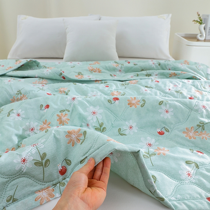 91家纺网 家纺一手货源 找家纺 诗雅纺织 2026新款亲肤绒夏被空调被夏凉被 红果