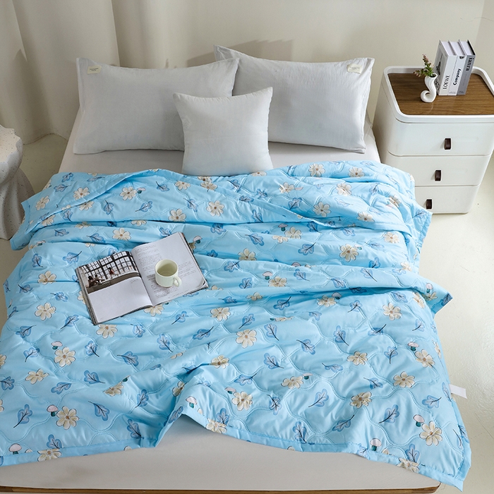 91家纺网 家纺一手货源 找家纺 诗雅纺织 2026新款亲肤绒夏被空调被夏凉被 华叶