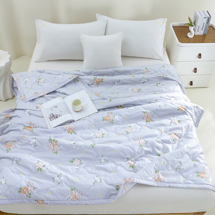 91家纺网 家纺一手货源 找家纺 诗雅纺织 2026新款亲肤绒夏被空调被夏凉被 花仙子