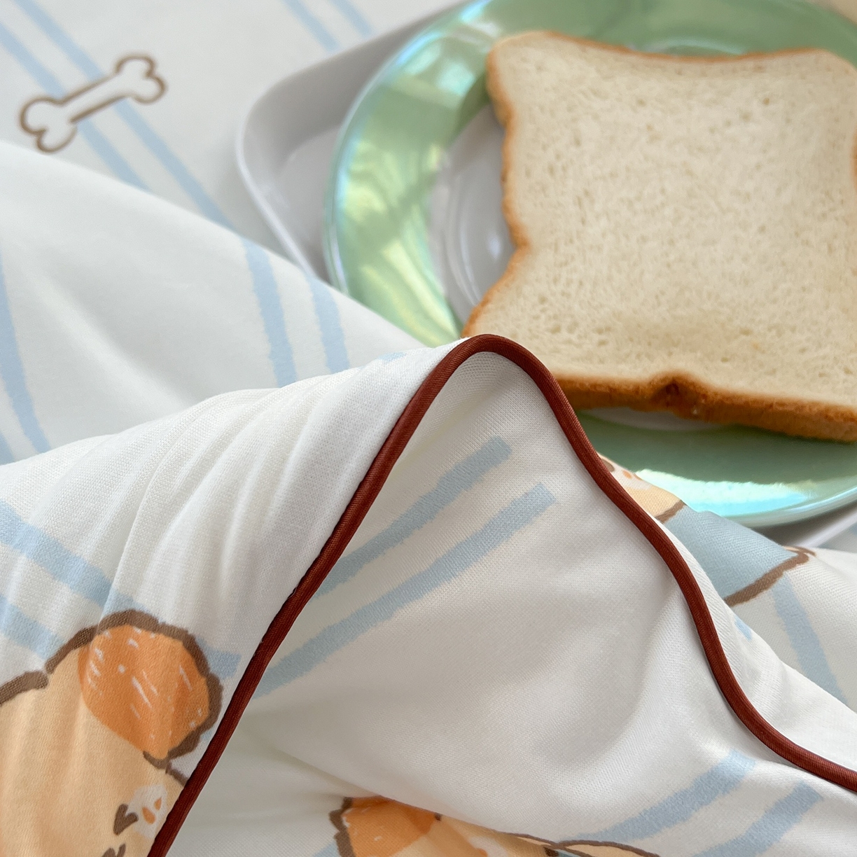 91家纺网 家纺一手货源 找家纺 咏绒家纺工厂店 厂家直销网销爆款花型永不断货2025春夏新款A类牛奶针织棉大豆夏被（长期款） 贪吃狗