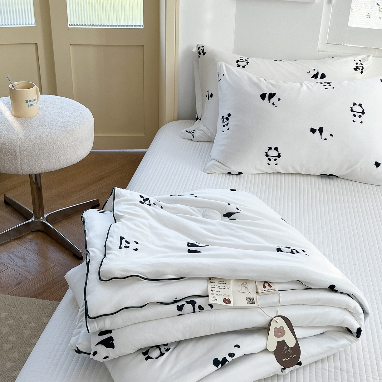 91家纺网 家纺一手货源 找家纺 咏绒家纺工厂店 厂家直销网销爆款花型永不断货2025春夏新款A类牛奶针织棉大豆夏被（长期款） 团团圆圆