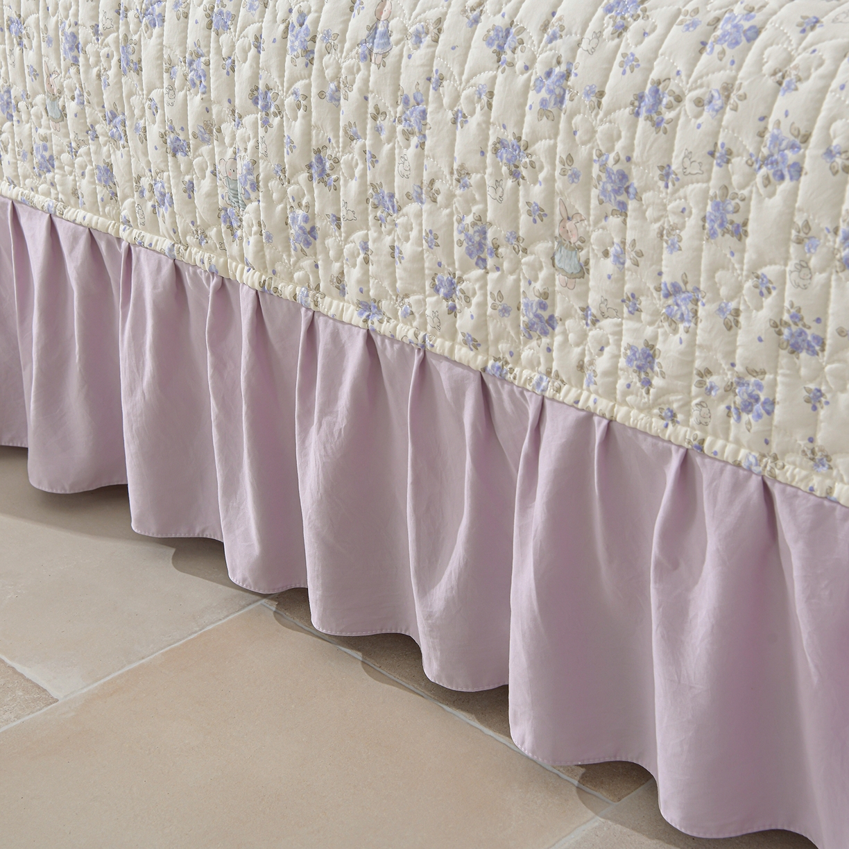 91家纺网 家纺一手货源 找家纺 金梦家居 2026新款水洗棉床盖夏被款四件套 花香萌兔