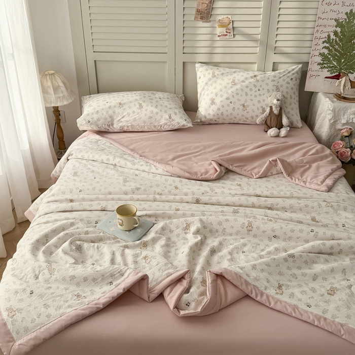 91家纺网 家纺一手货源 找家纺 （总）盛凡家纺 2026新款小清新抗菌夏被夏凉被空调被被子被芯夏被四件套