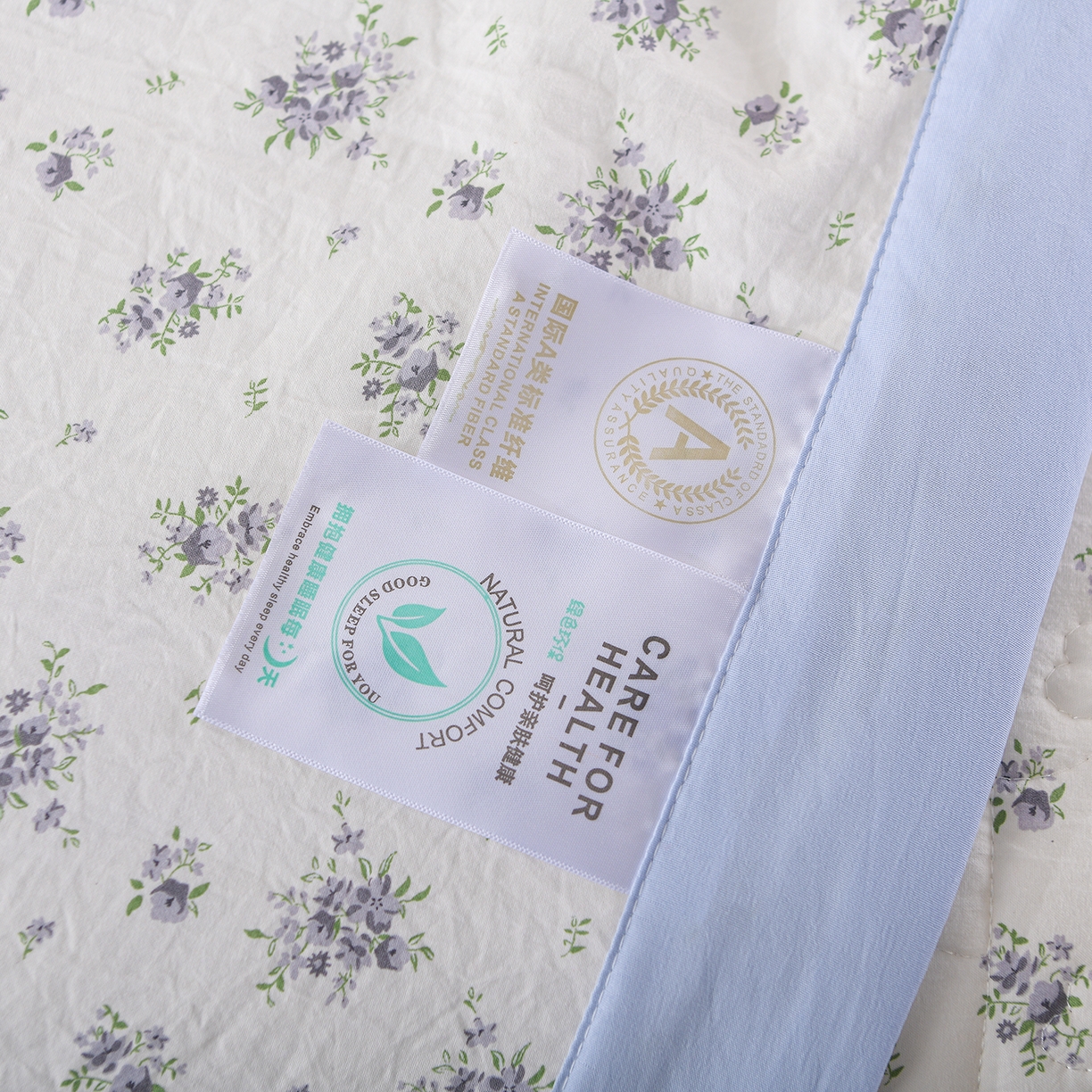 91家纺网 家纺一手货源 找家纺 金梦家居 2026新款水洗棉床盖夏被款四件套 陌上花语