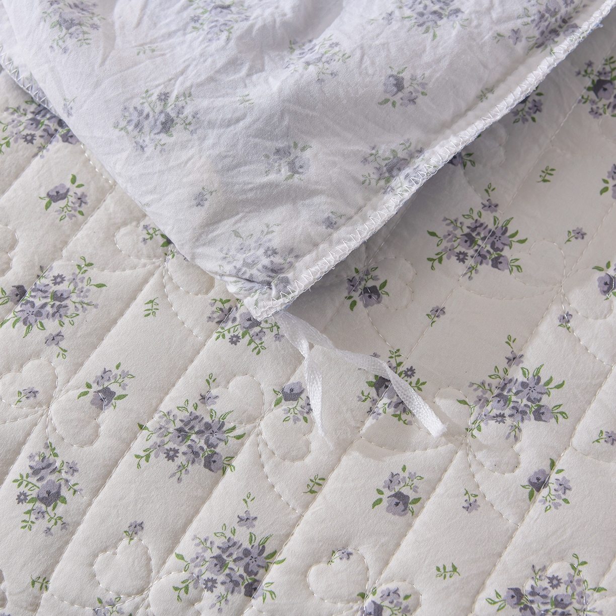 91家纺网 家纺一手货源 找家纺 金梦家居 2026新款水洗棉床盖夏被款四件套 陌上花语